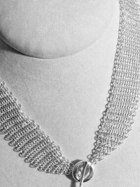Tiffany & Co. Peretti Sterling Silver Somerset Mesh Sevillana Toggle Necklace